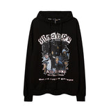 Mens Fall Outfits Portrait Printing Terry Hooded Sweater Couple Loose Top