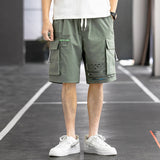Mens Cargo Shorts Men's Summer Loose Fifth Pants Overalls Youth Straight Casual Letters