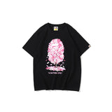 A Ape Print T Shirt Casual Pink T-shirt Short Sleeve