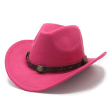 Wester Hats Western Cowboy Hat Autumn and Winter Woolen Fedora Hat Felt Cap