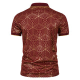 Men Shirt Fashion Slim Fit Shirt Short Sleeve Shirt Large Size Casual Top Summer Men's Fashion Print Short Sleeve Lapel Polo Shirt Men