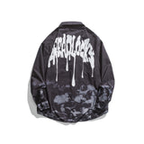 Men Shacket Long Sleeve Autumn Shirt Autumn Leisure Shirt Fashionable Neutral Printing Lapel Shirt