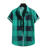 Men Shirt Fashion Slim Fit Shirt Short Sleeve Shirt Large Size Casual Top Summer Printed Men's Short Sleeve Shirt Casual Beach Hawaiian Shirt