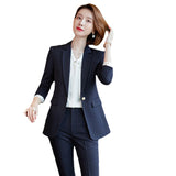 Women Pants Suit Uniform Designs Formal Style Office Lady Bussiness Attire Spring And Autumn Fashion Slim Fit Striped Suit