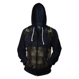 Captain America Hoodie 3D Digital Printing Cardigan Hoodie Male