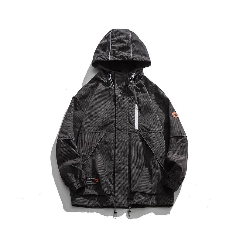 Men's Spring Large Size Sports Retro Hooded Camouflage Jacket Men's Jacket Youth Jacket Men's Men's Coat