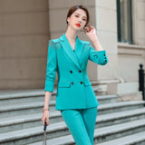 Women Pants Suit Uniform Designs Formal Style Office Lady Bussiness Attire Spring And Autumn Casual Suit Jacket Fashion