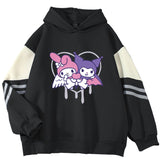 Kuromi Hoodie Melody Contrast Color Loose Student Casual Top