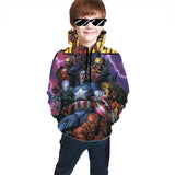 Captain America Hoodie Children's Clothing Avengers 3D Sweater Older Boys Baseball Uniform