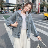 Pearl Jean Jacket Spring and Autumn Loose Short Denim Jacket Women's Jacket