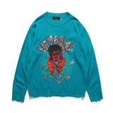 Men Fall Outfits Rap Print Loose Sweater