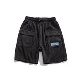 Men Shorts Men's Clothes Summer Wear Vintage Men's Shorts Casual Loose Corduroy Two Bags Cargo Pants Fashion