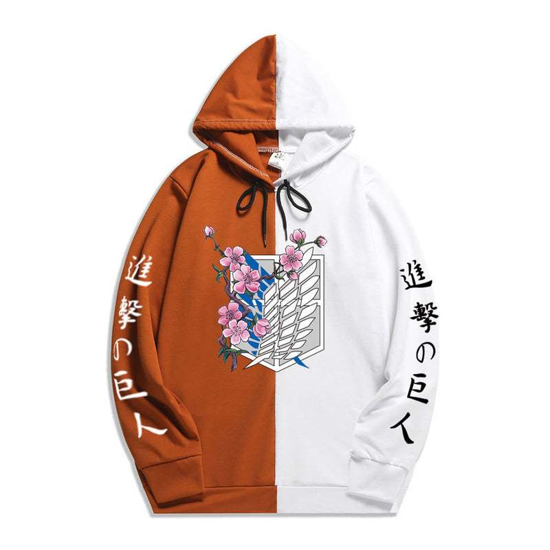 Split Hoodie Demons and Angels Attack on Titan Stitching