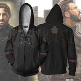 Captain America Hoodie 3D Digital Printing Cardigan Hoodie Male