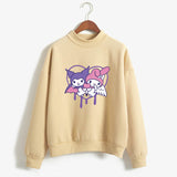 Kuromi Sweatshirt Melody Print Casual plus Size Loose Top