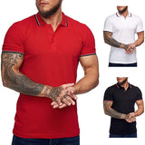 Men T-shirt Casual plus Size Top Spring and Summer Design Short Sleeve Polo Shirt
