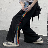 Harajuku Clothing Men Classic Retro Pants Straight Leg Pan Summer Casual Pants Men and Women Straight Wide Leg Pants