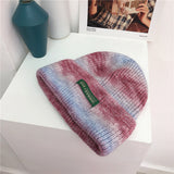 Toque Autumn and Winter Tie-Dye Knitted Hat Warm Woolen Hat Winter Beanie Hat