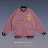 Mens Fall Outfits Retro Alphabet Printed Baseball Uniform Coat Loose Couple Casual Jacket