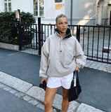 Cheerleader Letterman Jacket  Stitching Contrast Loose Pullover