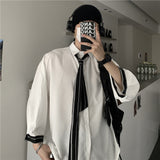 Harajuku Clothing Men's Casual Shirts Summer Solid Color Thin Sleeve Shirts Men and Women Casual Shirts