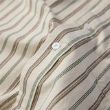 Men Shacket Long Sleeve Autumn Shirt Fall Lapels Striped Shirt Men