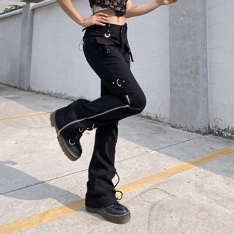 Low Rise Jeans Winter Sexy Low Waist Metal Buckle Zipper Slim Fit Jeans