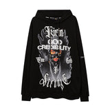 Mens Fall Outfits Portrait Printing Terry Hooded Sweater Couple Loose Top