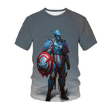 Captain America T Shirt 3D Digital Printing Men's Casual Short-Sleeved T-shirt