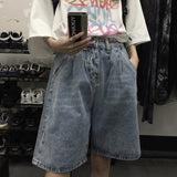 Harajuku Clothing Men's Casual Shorts Summer Jeans Men's and Women's Pure Color High Waist Casual Pants Tide