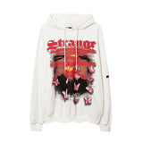 Mens Fall Outfits Portrait Printing Terry Hooded Sweater Couple Loose Top