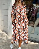 Red Peasant Dress Spring/Summer Fashion Sexy Long Sleeve V-neck Shirt Maxi Dress Women