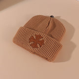 Toque Autumn and Winter Knitting Woolen Cap Female Thermal Head Cover Knitted Hat Cross White Hat Beanie Hat