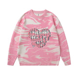 Men Fall Outfits Love Sweater Loose Sweater Bottoming Shirt