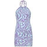 Green Fairycore Dress Summer Fashion Street Corrugated Halter Woolen Dress for Women Summer