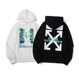 Autumn And Winter Speed Bump Landscape Illustration Velvet Padded Hooded Sweatshirt Men And Women Same Style
