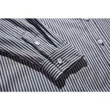 Men Shacket Long Sleeve Autumn Shirt Autumn Casual Shirt Black and White Patchwork Stripes Loose Couple Shirt Men