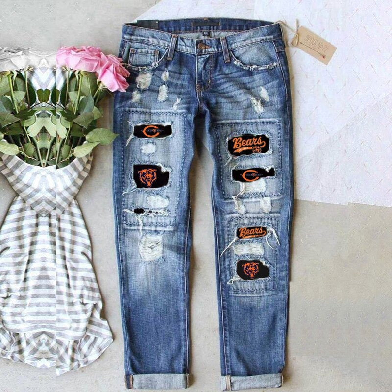 100 Cotton Jeans Women Straight Women's Pants Blue Pocket Patchwork Stitching Loose Mid Waist Jeans