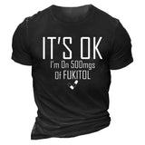 Man T Shirt round Neck Heat Transfer Patch Printed Loose
