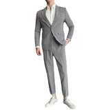 Men Suit Slim-Fit Single Button Two-Piece Set