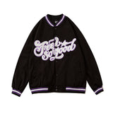 Mens Fall Outfits Retro Alphabet Embroidered Baseball Uniform Jacket Baggy Coat