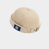 Mens Beanies Hat Female Autumn Winter Retro Street Hat Couple Leisure Corduroy Skullcap Male
