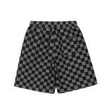 Men Jean Shorts Plaid Denim Shorts Men's Idle Style Trendy Baggy Straight Trousers Summer Casual Shorts