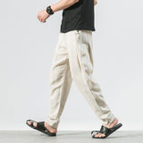 Linen Pants Straight Leg Pants Summer Casual plus Size Men