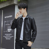 80's Leather Jacket Fall/Winter Fleece Padded Coat Lapel Leather Jacket Coat Motorcycle Clothing