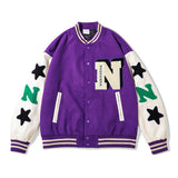 Mens Fall Outfits Bone Embroidery Hip Hop Retro Baseball Uniform Stitching Jacket Jacket