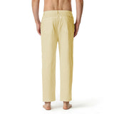Linen Pants Straight Leg Pants Summer Spring Men's Loose Casual Light Elastic