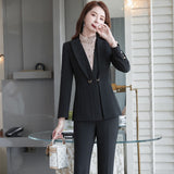 Women Pants Suit Uniform Designs Formal Style Office Lady Bussiness Attire Slim Fit Work Clothes Suit