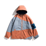Men's Spring plus Size Retro Sports Colorblock Hood Jacket Men's Oversize Jacket Men's Jacket Men Jacket