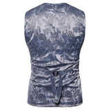 Tuxedo Vests Men Suit Vest Casual Coat Vest Fashion Printed Gentleman Men's Color Matching